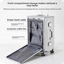 Front-Open Aluminum Frame Travel Suitcase