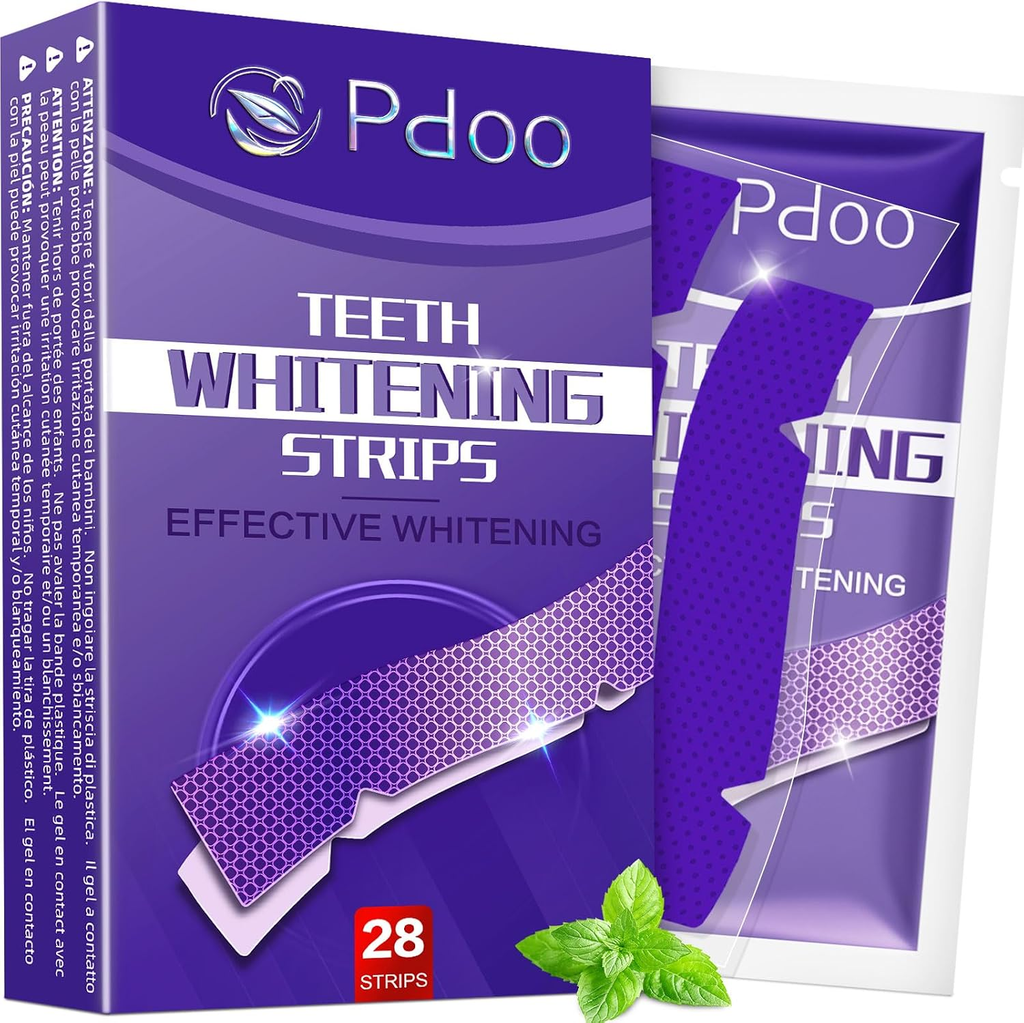 Pdoo Purple Teeth Whitening Strips – 28 Strips (14-Day Kit)