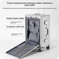 Front-Open Aluminum Frame Travel Suitcase