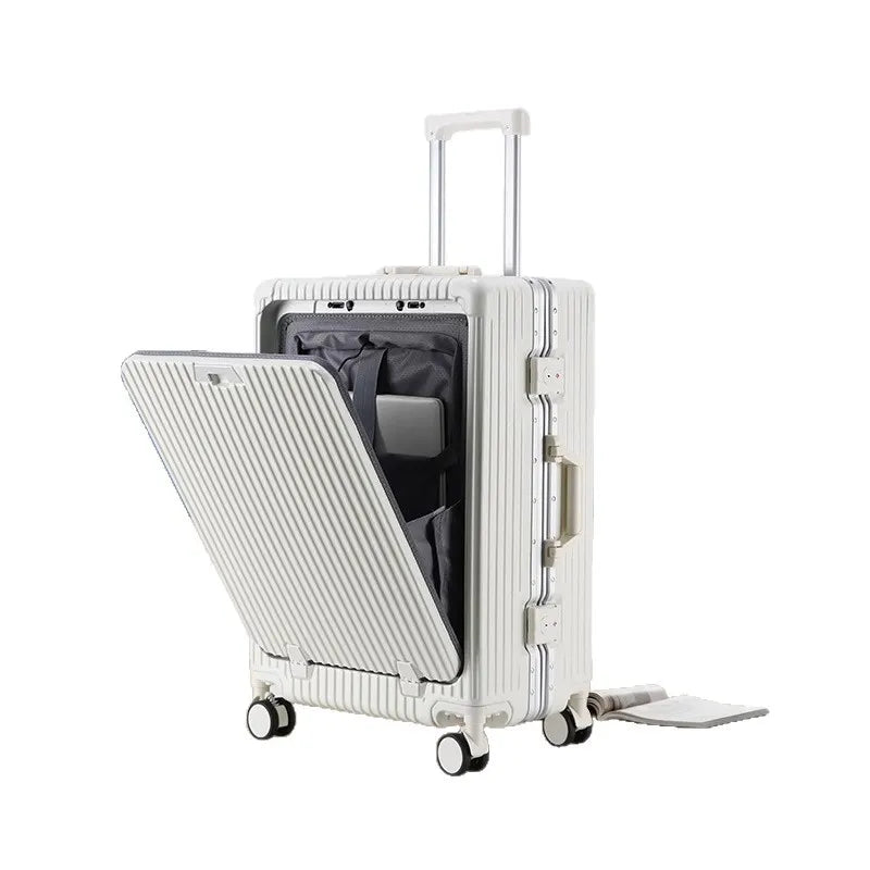Front-Open Aluminum Frame Travel Suitcase